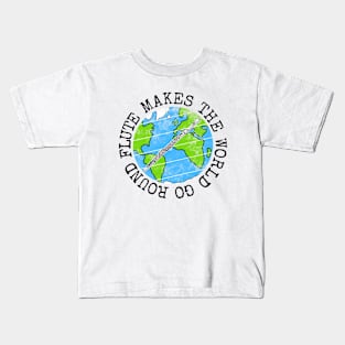 Flute Makes The World Go Round, Flutist Earth Day Kids T-Shirt